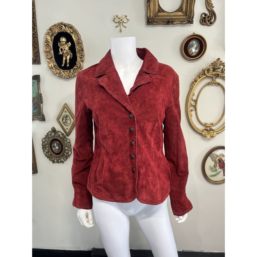 LAL Live a Little Red Suede Leather Jacket Size M